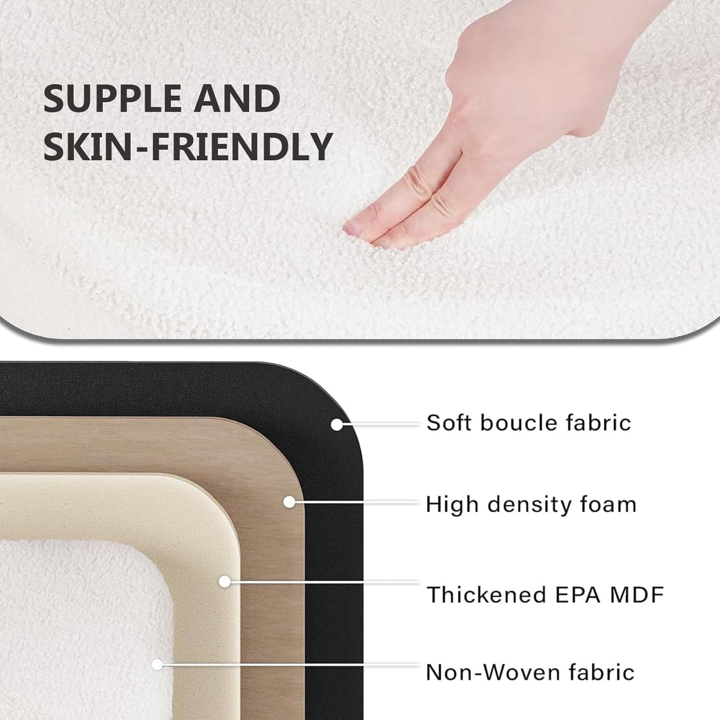 30.1" Storage Ottoman Bench - Foldable Foot Rest Stool Bedroom Bench for Living Room, Entryway-White