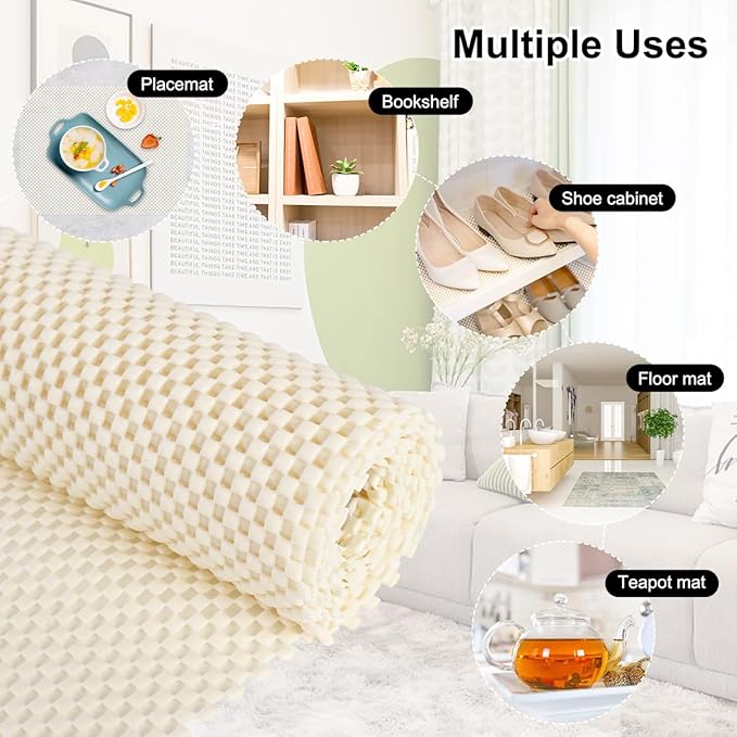FACIACC Non Slip Rug Pad Gripper 2 x 5 Feet Extra Thick Pads Carpet Pads for Area Rugs Keep Your Rugs Safe and in Place on Hardwood Floor