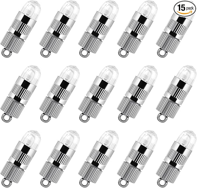 15x Battery Operated Mini LED Lights for Paper Lanterns, Balloons, Party Decoration, Non-Waterproof - White