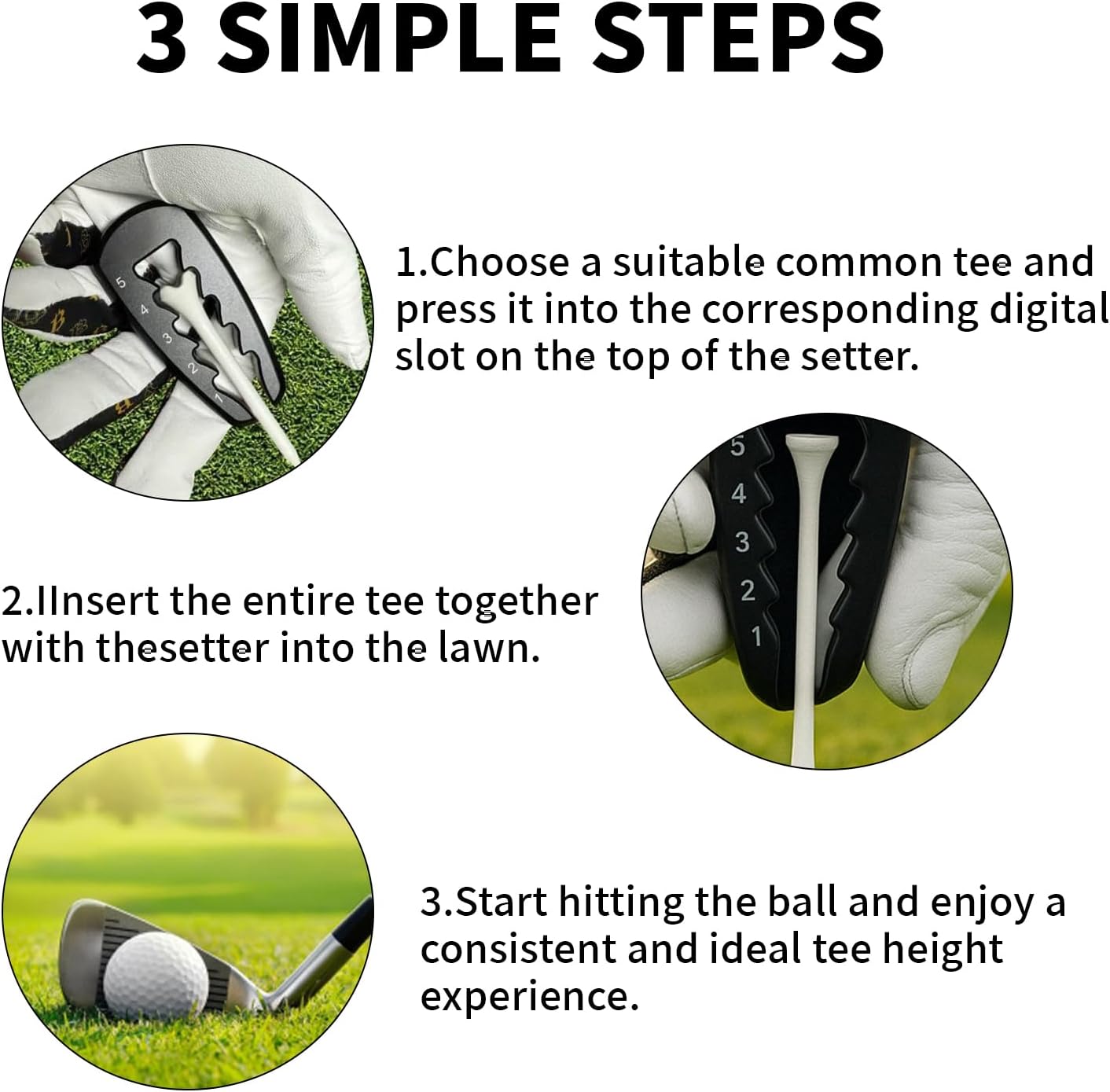 panthra 2 PCS Golf Tee Height Setter, Tee Height Tool, Elevator Tool, Ball Marker, Improve The Accuracy of The Golf Club, for Driving Range, Irons
