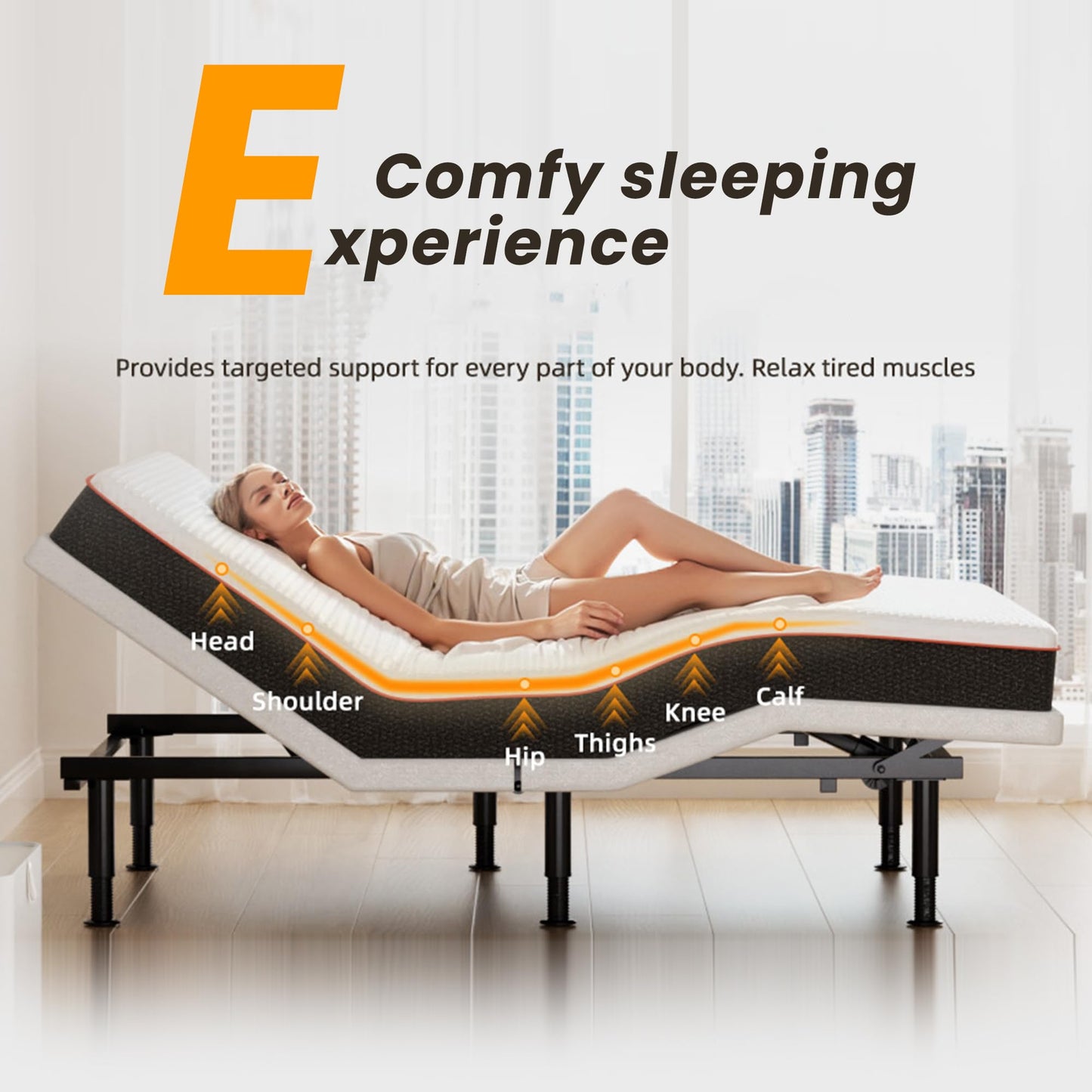 Yireehome Adjustable Bed Frame Queen with Massage, Wireless Remote, Head Foot Incline, USB, Underbed Light Easy Assembly, Zero Gravity, Bed Frame Basic with Quiet Motor