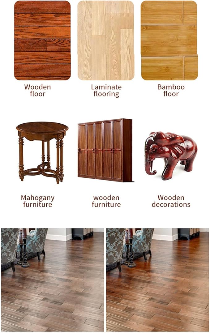 Wood Furniture Polish - 80g Natural Wood Floor & Furniture Conditioner | Safe Cleaner and Restorer for Kitchen, Bedroom, Living Room, Trim, Baseboard, Shelf & Table Surfaces