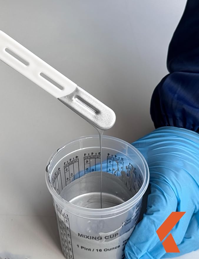 16 OZ Paint Mixing Cups Disposable Flexible Clear Graduated Plastic Measuring Cups Box of 24 Cups & 4 Lids Use for Automotive Painting, Epoxy Resin, Acrylic Arts, Kitchen - Mixing Ratios