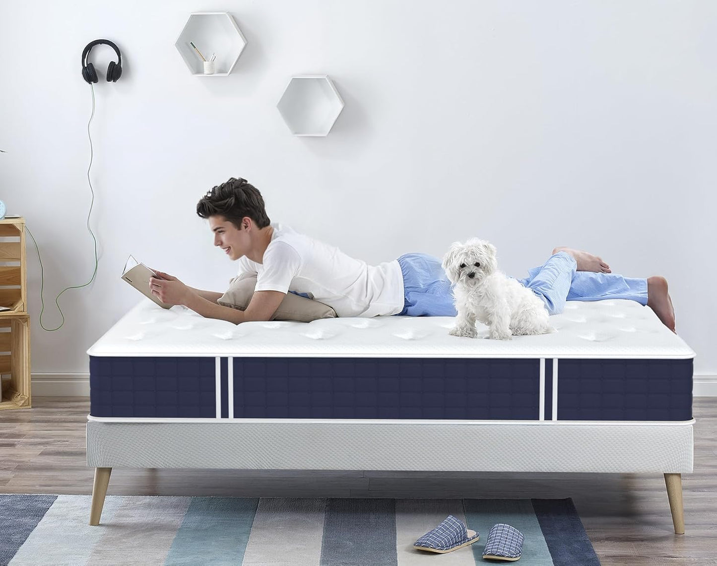 Coolvie Twin Mattress, 10 Inch Twin Size Hybrid Mattress, Individual Pocket Springs with Memory Foam, Bed in a Box, Cooler Sleep with Pressure Relief and Support