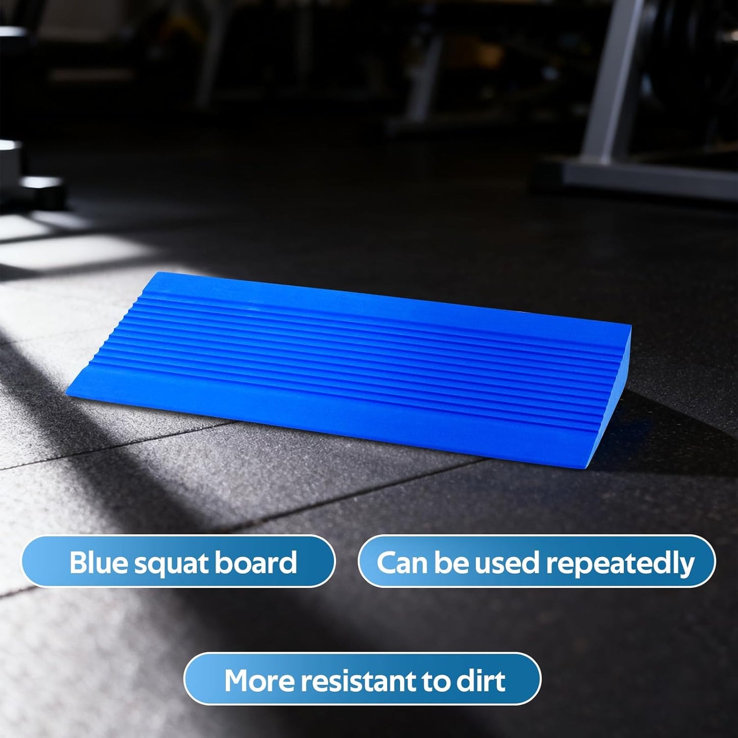 Squat Wedge Block,Non-Slip Heel Elevated Slant Board,for Weightlifting,Calf Stretch,Yoga,Improve Ankle Mobility,Home and Gym Equipment,Blue