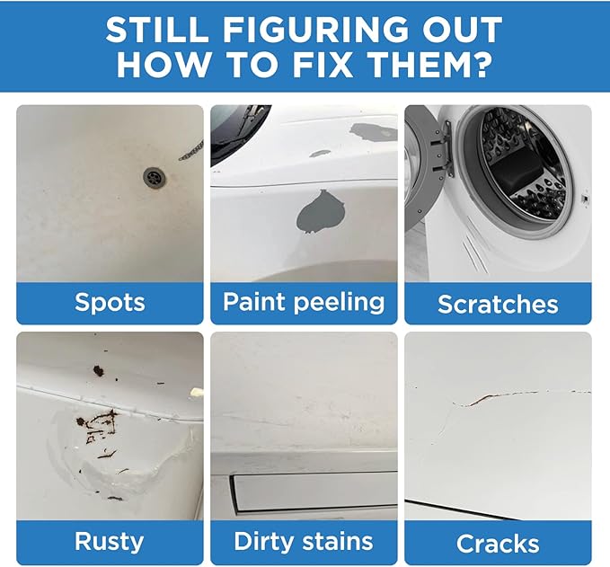 White Paint Multi Surface Semi-Gloss White Touch Up Paint Repair for Wall,Door,Cabinets,Wood,Furniture, Appliance,Tile,Porcelain,Touch Up Paint Pen for Refrigerators,Washers,Dishwashers,Microwave,Oven