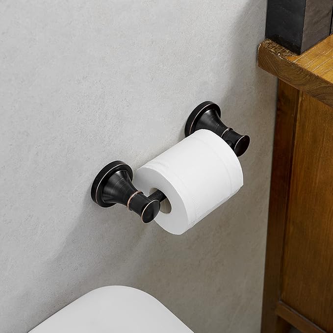 RUMOSE Toilet Paper Roll Holder Bathroom Flexible Pivoting Tissue Handle on Wall Mounted Oil Rubbed Bronze Rustproof Toilet Tissue Roll Holder,Stainless Steel