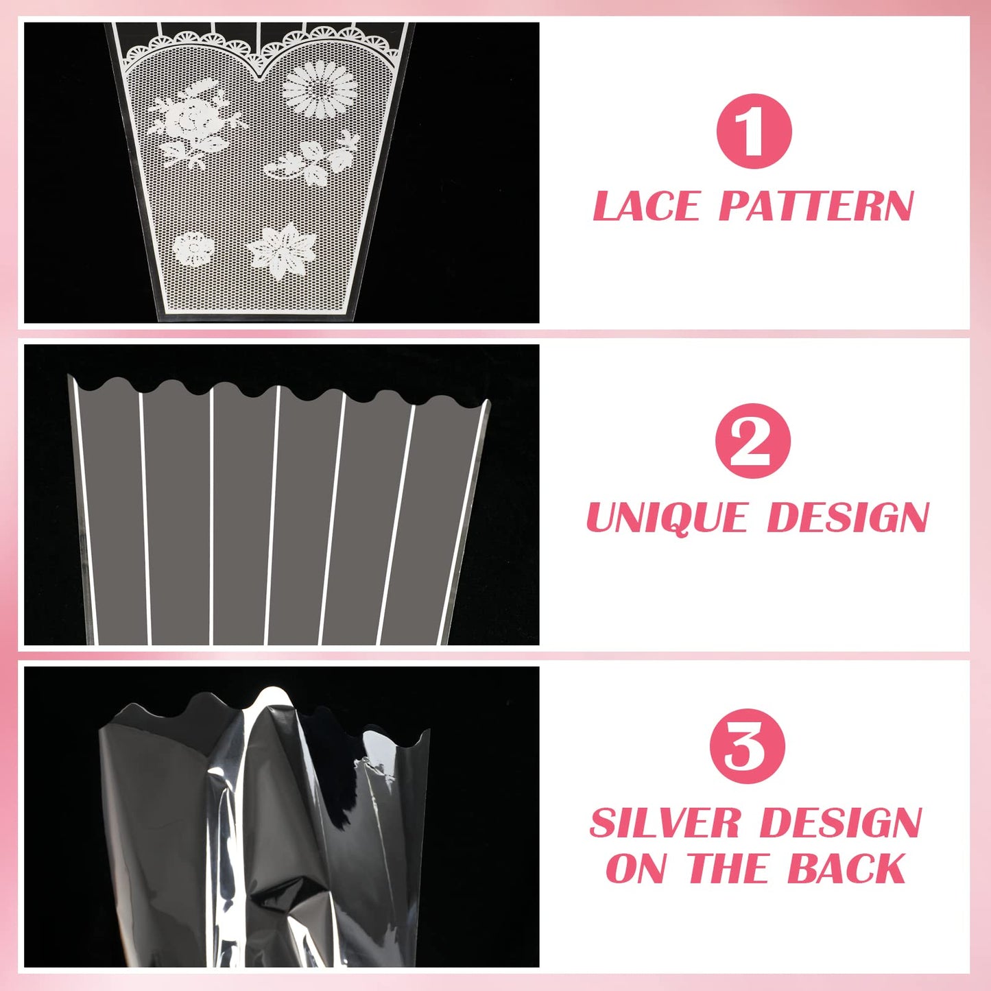 FOIMAS 100pcs Flower Bouquet Bag Plastic Wrapping Bags Clear Floral Bouquet Sleeve Cellophane Sleeves Flower Bouquet Packaging Bags for Flower Craft Birhtday Wedding Valentine's Day Mother's Day