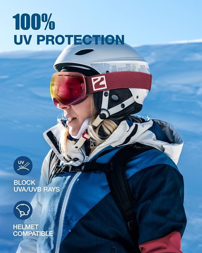 ZIONOR X Ski Goggles - OTG Snowboard Goggles Detachable Lens for Men Women Adult