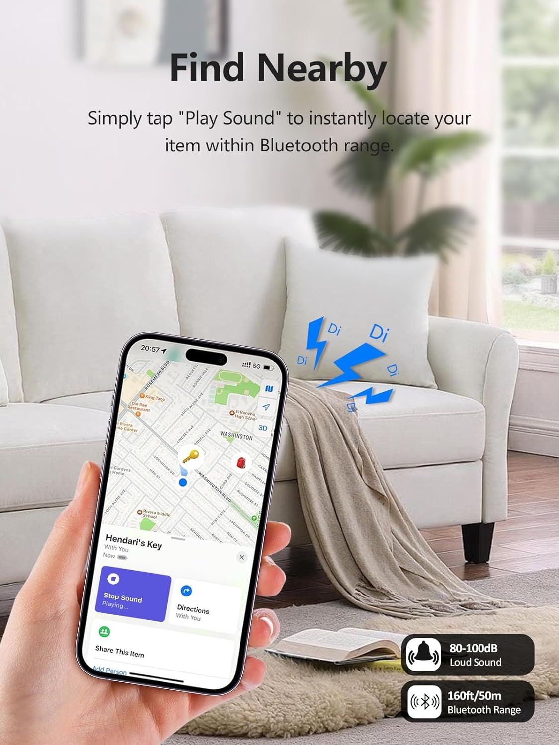 Tracker Tags, Item Finder Work with Apple Find My (iOS Only), Tracking Device Locator Smart Tag for Luggage, Keys, Wallet, Bike, Pets, Bags (Black & White, 2 Pack)