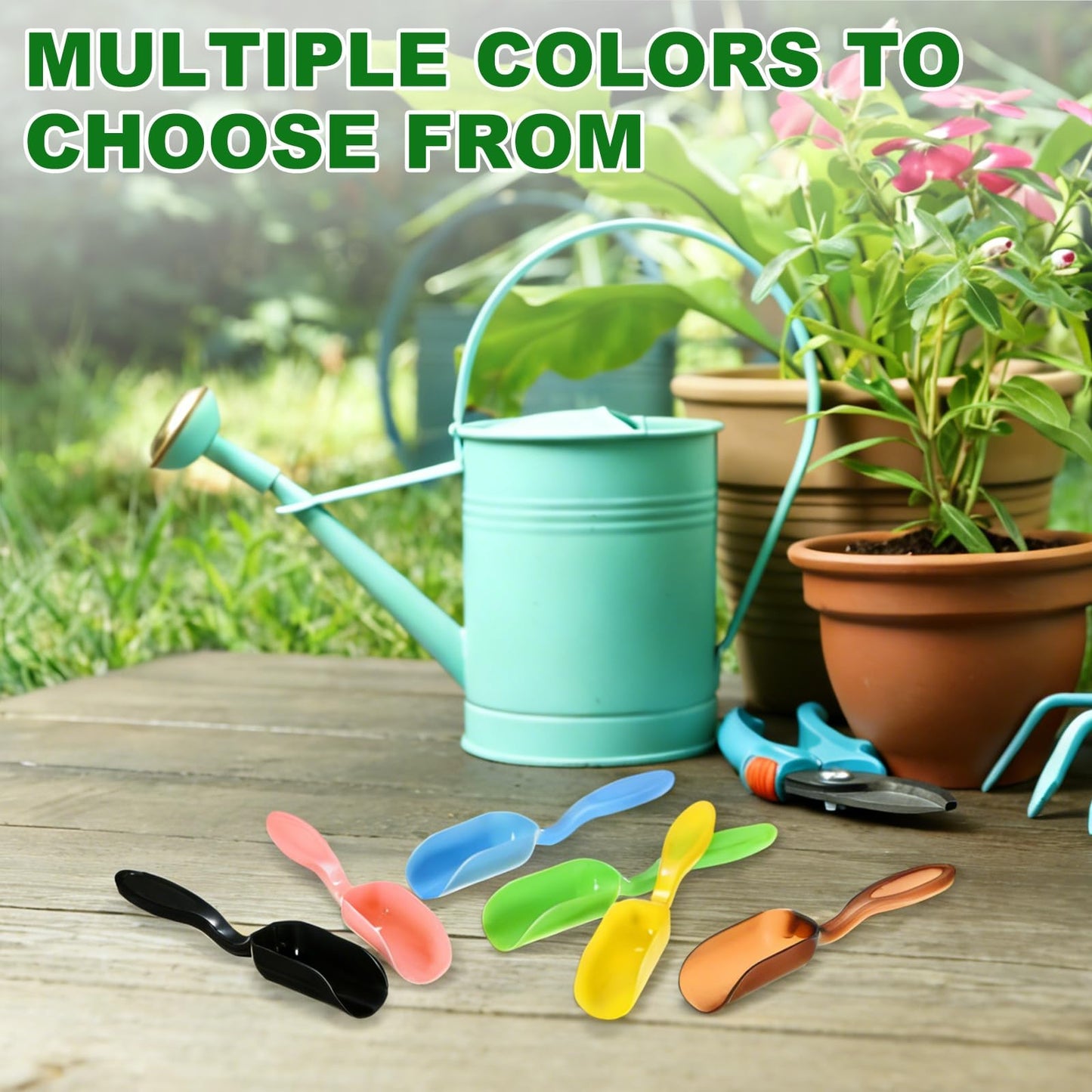 M METERXITY 20-Pack Mini Gardening Shovel Spoons, Plastic Garden Soil Scoops for Cultivation Digging Transplanting/Flower Planting/Plant Succulent, Colorful Small Gardening Tools [Black]