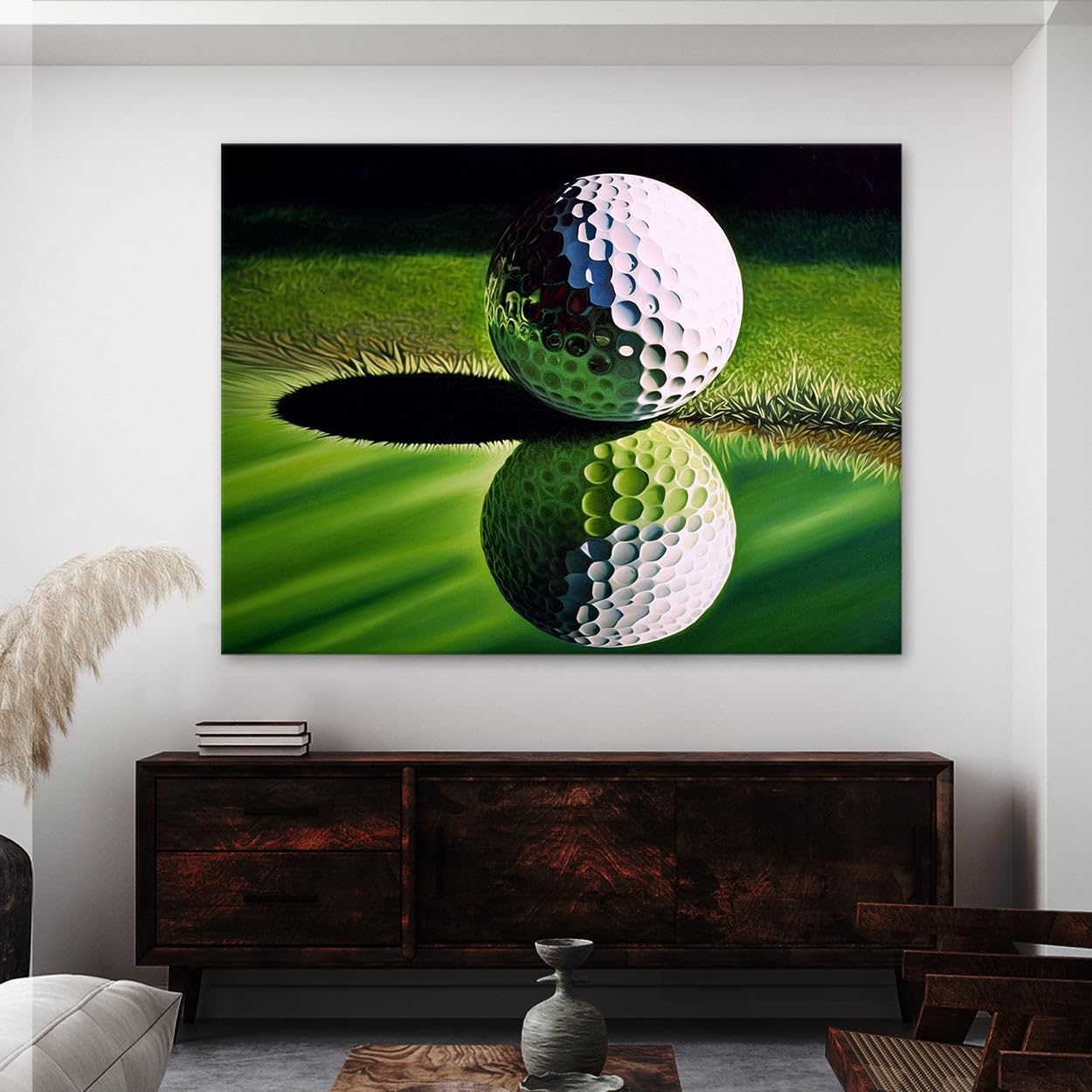 Sense Canvas Golf Ball Green 2 Canvas Art - Home Decor Wall Art Print Poster Painting Small 16x12 / 1.5"