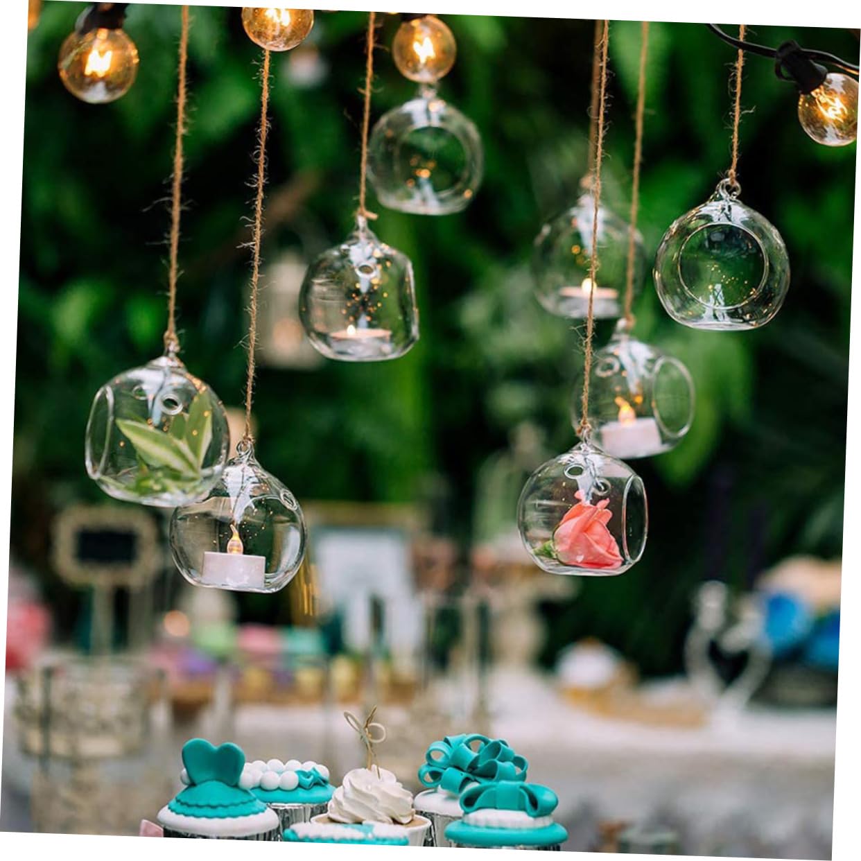 BESTOYARD 20pcs Glass Tealight Holder Modern Hanging Candle Stand for Weddings Home Decor and Centerpieces Versatile Glass Terrarium for Candles and Plants