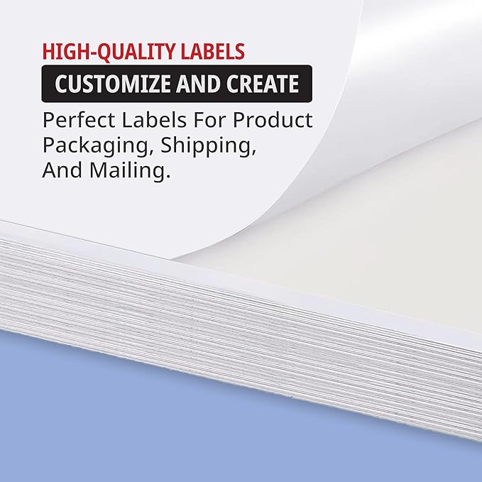 TAPE LOGIC Laser Labels Rectangle 8 1/2"x11" White (100-pk) Self-Adhesive All Purpose Blank Sticker Label Whole Sheet Printable Office & Personal Supplies for Address, Shipping & Mailing