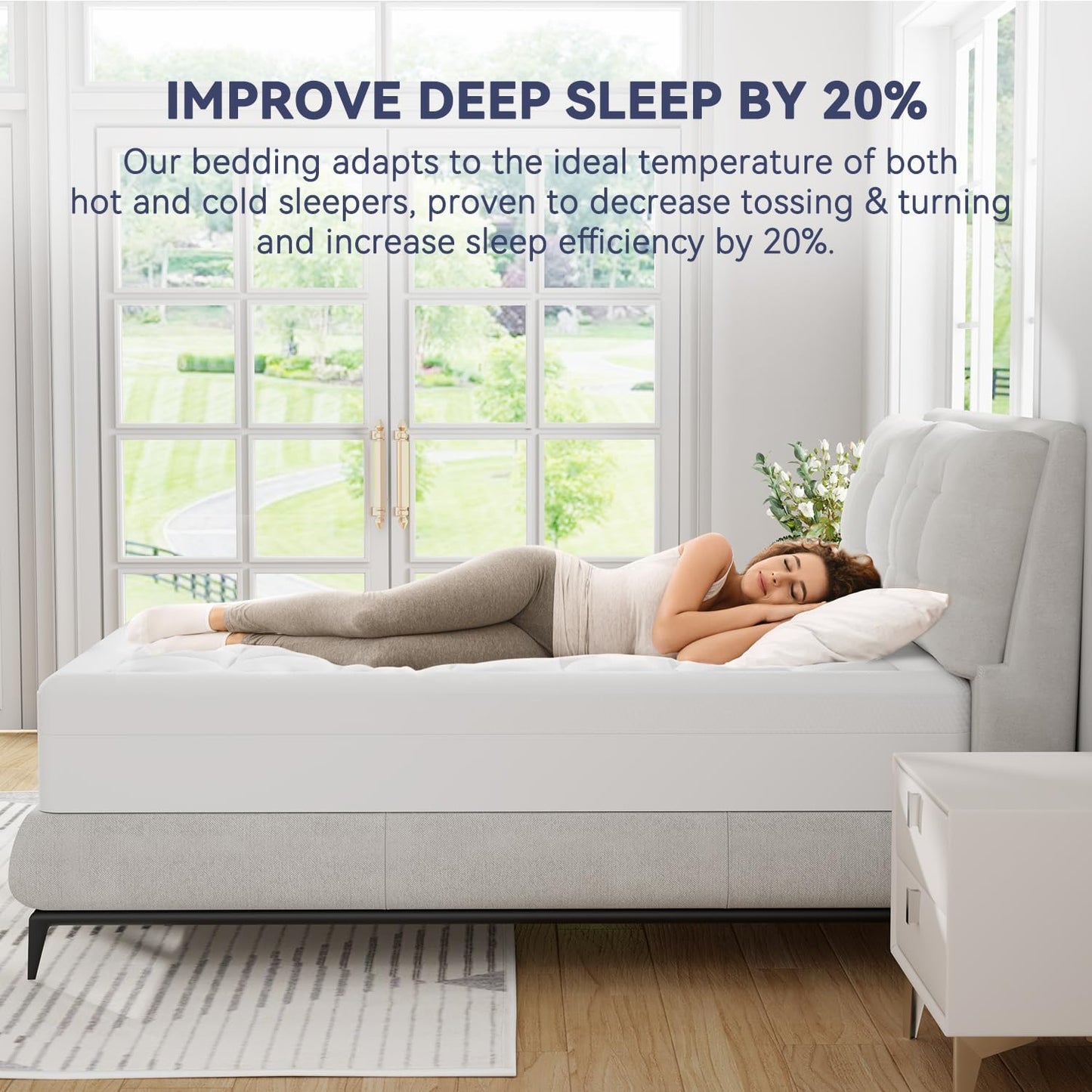 ELEMUSE King Size Dual Layer 3 Inch Memory Foam Mattress Topper, 2 Inch Cooling Gel Memory Foam and 1 Inch Thick Soft Pillow Top Mattress Pad Cover for Back Pain Relief, Bed Topper for Side Sleep