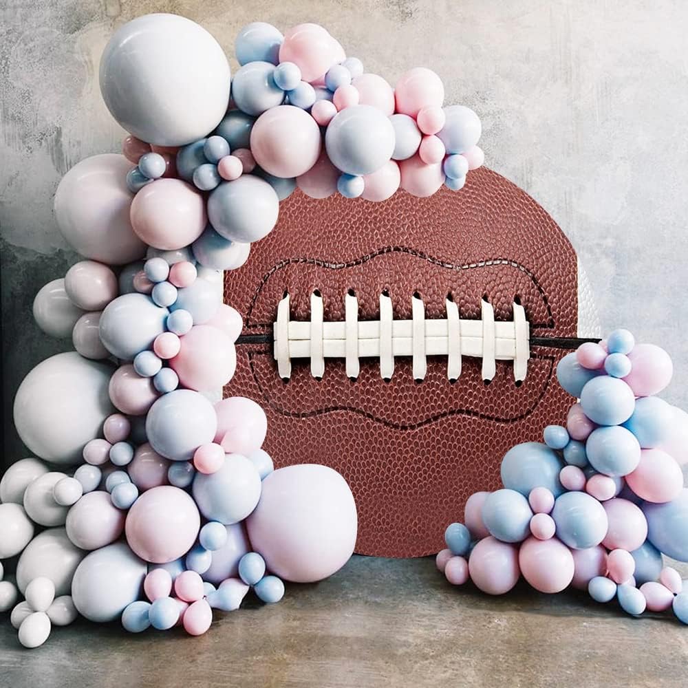 Leyiyi 6.5x6.5ft American Football Round Backdrop Cover Rugby Sports Themed Photography Backdrops for Boys Birthday Party Decorations Man Competition Stadium Banner, Brown R, 6.5x6.5ft-Diameter