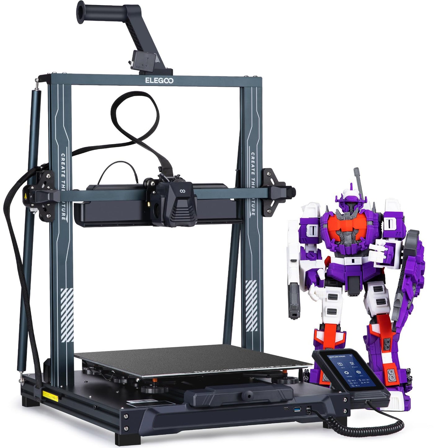 ELEGOO Neptune 4 Plus 3D Printer, 500mm/s High Speed Printer with 300C Nozzle, Auto Leveling and Direct Drive Extruder, 320x320x