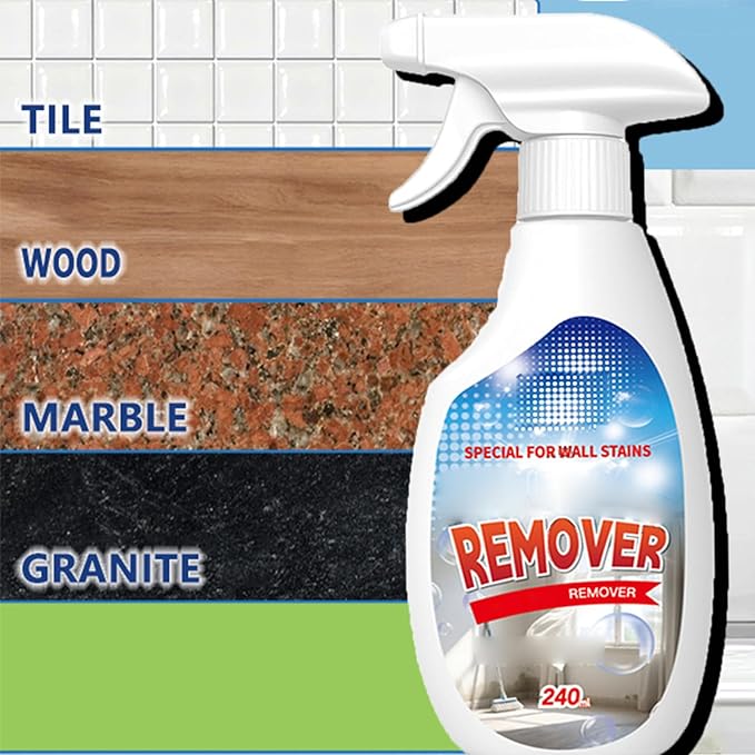 Fiell Wall Remover Spray,8.12 fl oz Highly Effective Removal Spray,Multi-Surface Cleaning Solution,Dirt, Dust And Stain Remover,for Wood,Tile,Fabric,Bathrooms,Kitchens,Long-Term Protection