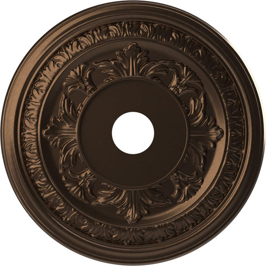 Ekena Millwork Cmp22Bacab Baltimore Thermoformed Pvc Ceiling Medallion (Fits Canopies Up To 7 3/4), 22Od X 3 1/2Id X 1P, Metalli