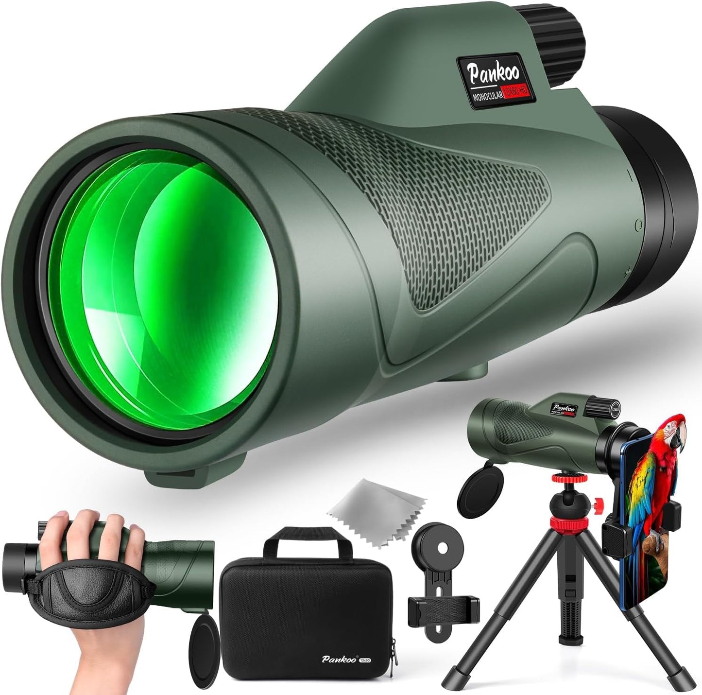 40X60 HD Monocular for Adults, Grade Compact Monocular Telescope with BAK-4 Prism & FMC Lens & Smartphone Holder & Tripod, Starg