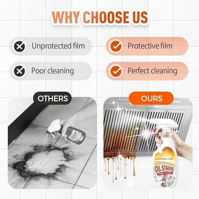 Heavy Duty Degreaser, 2025 New Kitchen Cleaner, Multipurpose Oil Stain Remover, Strong Grill Cleaner for Restaurant, Cleaning Spray for Home Chefs (3)