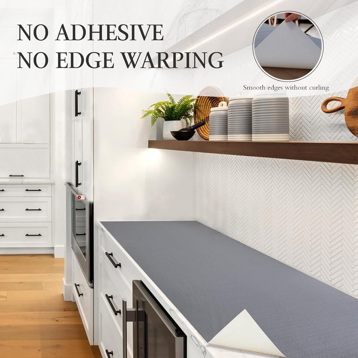 Beautysaid Shelf and Drawer Liner for Kitchen Cabinet, Non Adhesive Non Slip Shelf Paper Waterproof Washable Thickened for Dresser Pantry Shelve Bathroom Protector Liner(Gray,12 in x 10 FT)