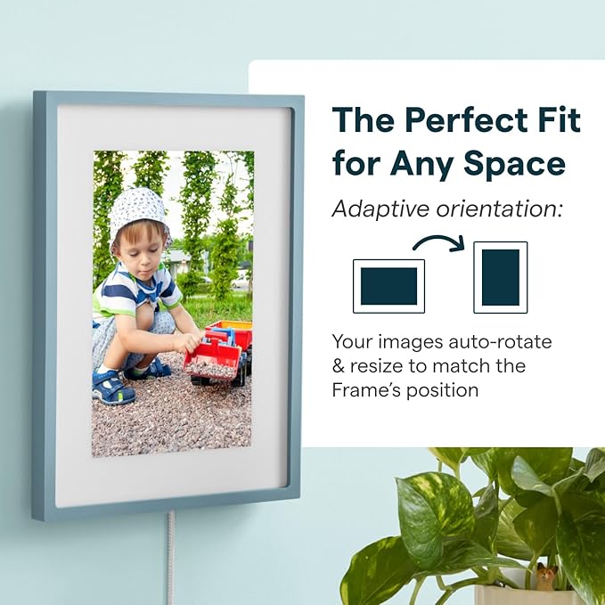 Skylight Digital Picture Frame 2 – 10" Full HD Wi-Fi Touch Screen, 16GB Digital Photo Frame, Load Photos & Videos Directly from Phone, Anti-Glare – Ideal for Personalized Gifting, Classic Blue