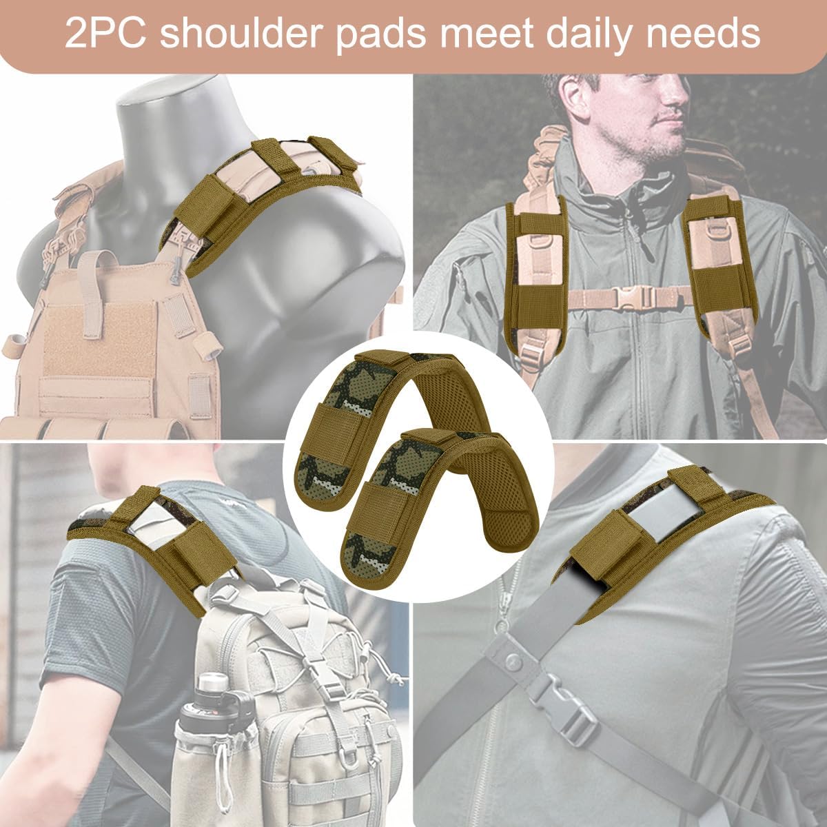 ZINZ 2-Pack Universal Shoulder Pad with Ultra Thick Cushion for Bag Luggage Bag Crossbody, Plus Long & Anti-Slip & Breathable,CA01FL02