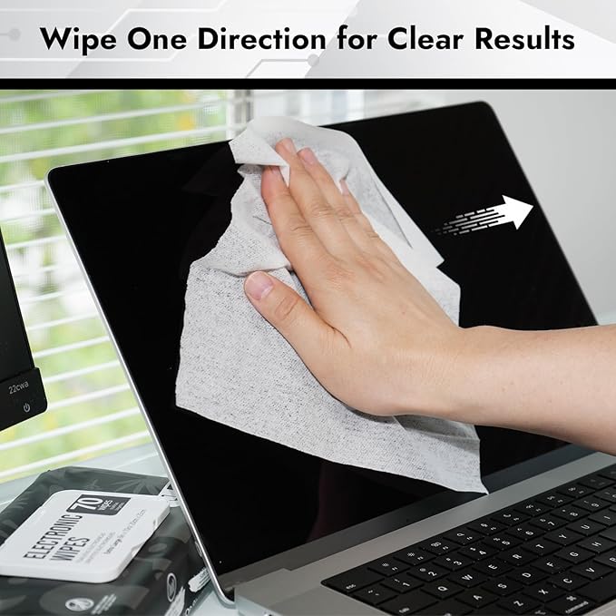 Air Jungles Electronic Wipes Screen Cleaning 70 Count, No Cloth Needed, Extra Large 8"x10" Tech Cleaner Wipes for LED Screen, TVs, Cars, Computer,Tablets, Phones, Laptops, VR, Monitors