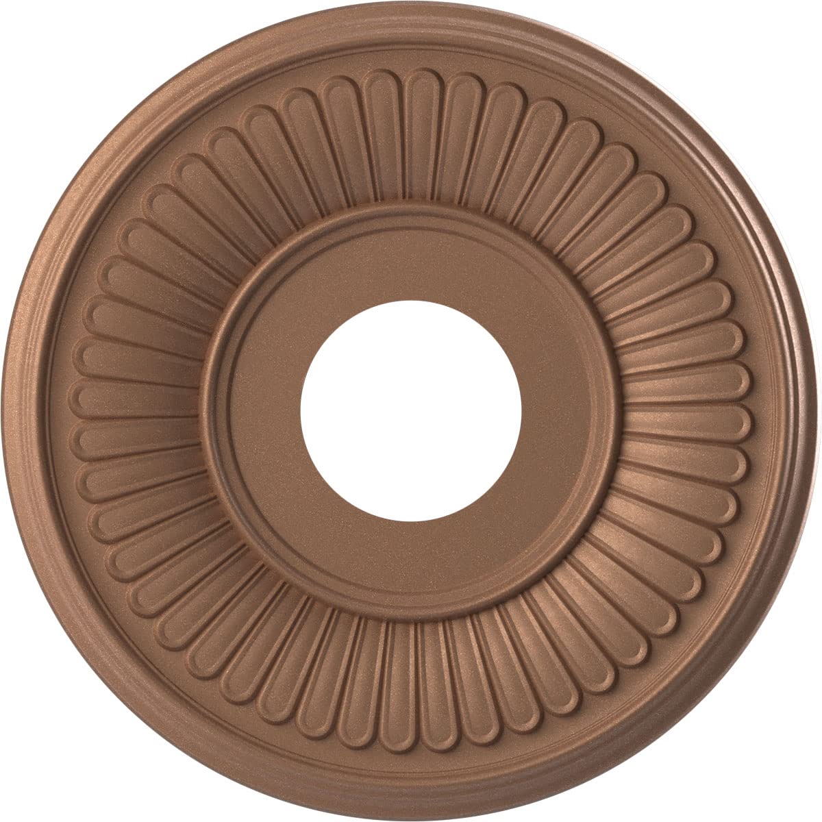 Ekena Millwork 13Od X 3 1/2Id X 3/4P Berkshire Thermoformed Pvc Ceiling Medallion (Fits Canopies Up To 5 3/4), Aged Copper