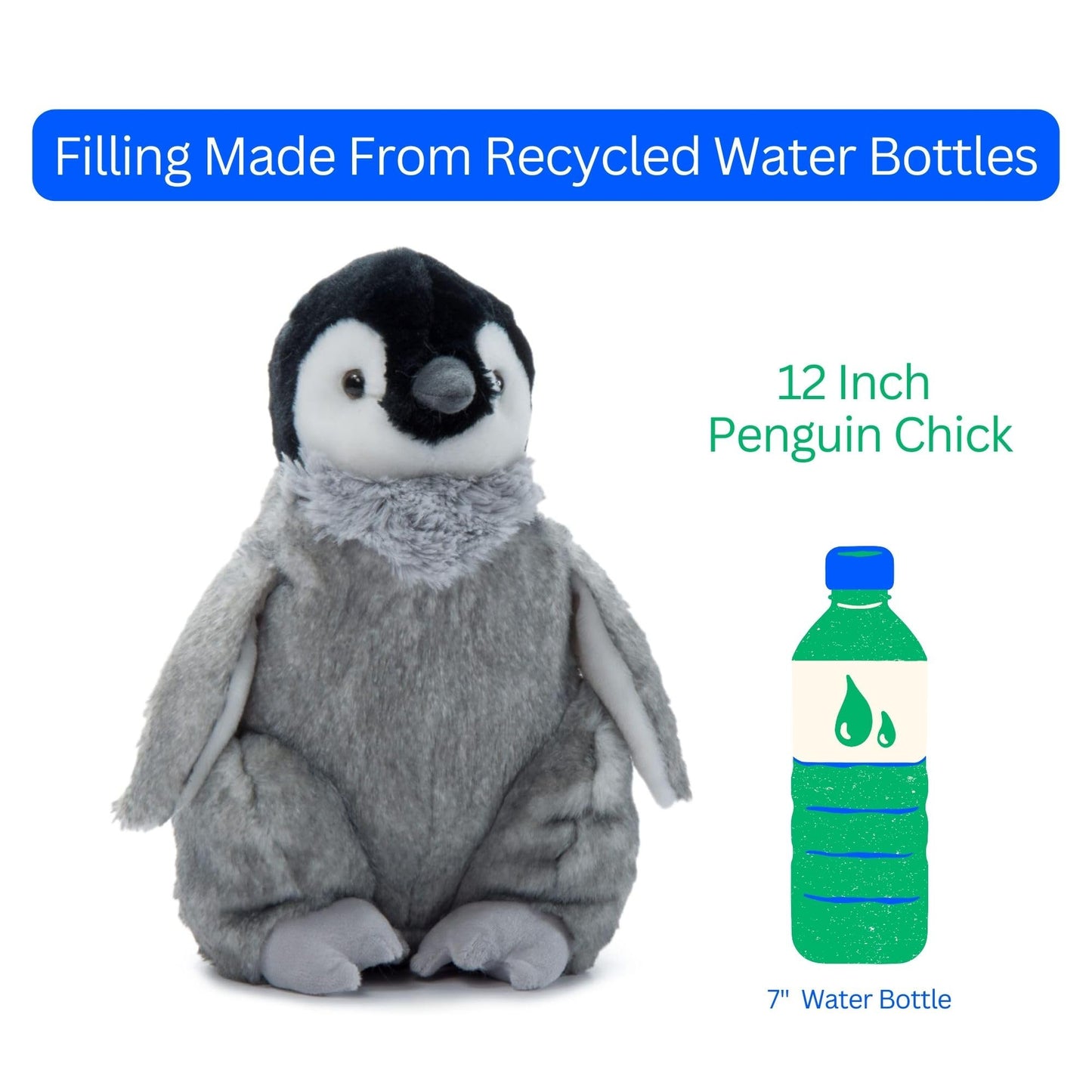 The Petting Zoo Penguin Chick Stuffed Animal Plushie, Gifts for Kids, Wild Onez Sealife Animals, Penguin Plush Toy 12 Inches