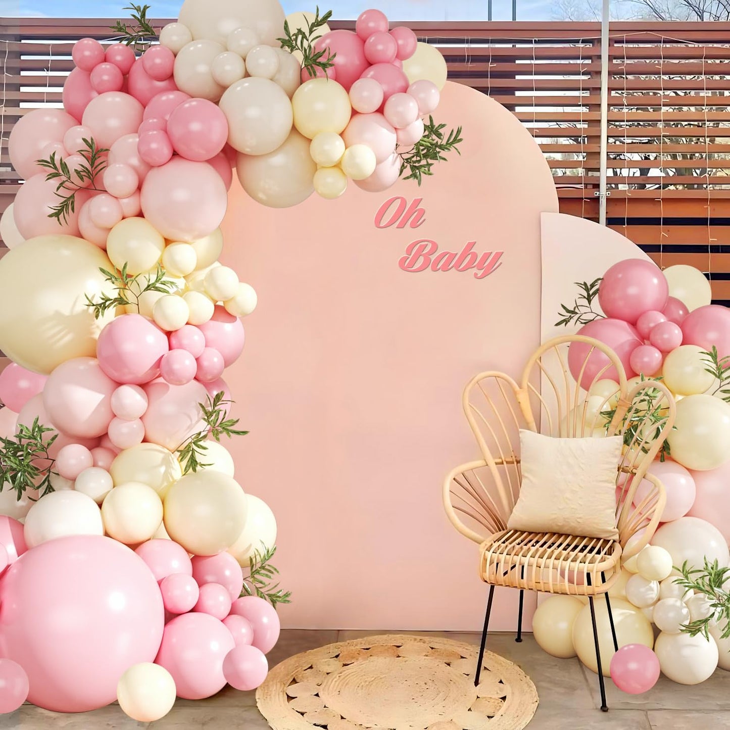 Pink and Yellow Balloon Arch Kit Pastel Pink Light Pink Yellow Sand White Balloons for Birthday Baby Shower Bridal Shower Wedding Bee Bear Themed Party Decorations