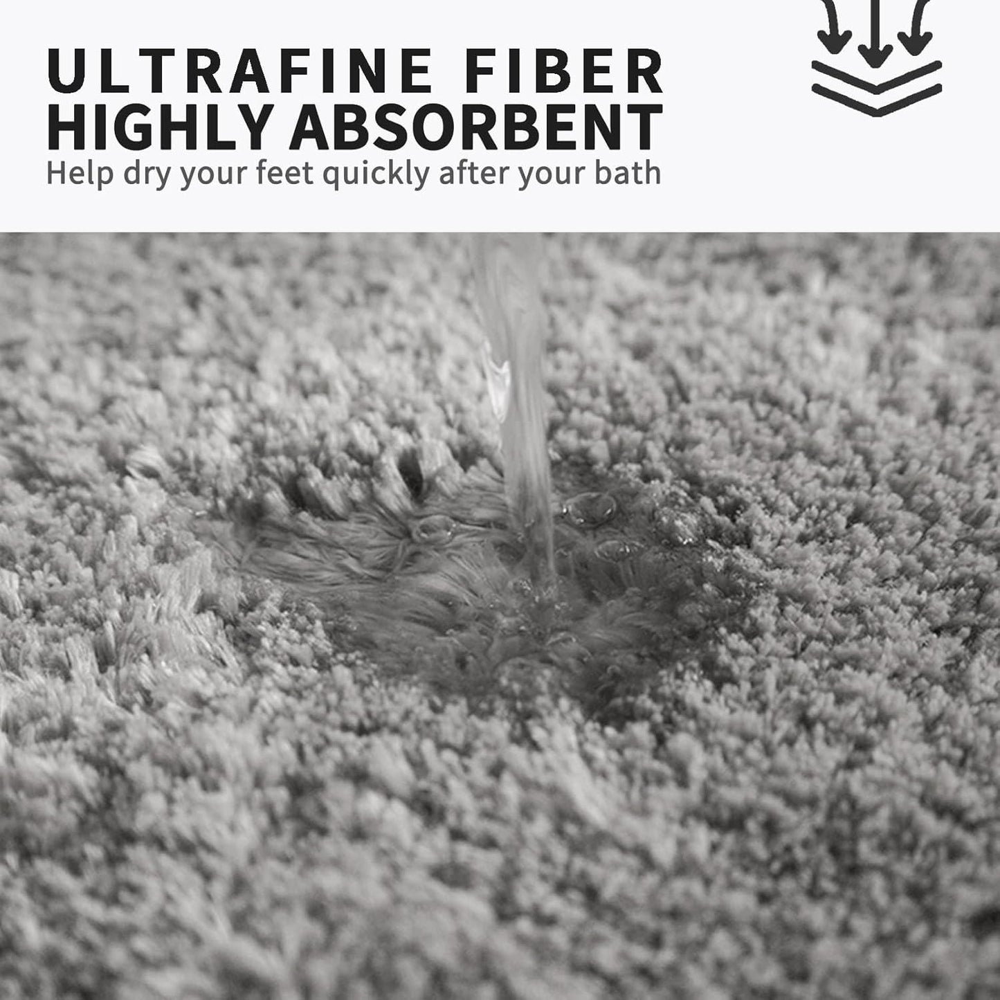 FIFU Bathroom Rugs 20" W x 32" L, Bath Mat for Bathroom, Bedroom, Laundry Room & Kitchen, Non-Slip Rubber Latex Backing, Extra Soft and Absorbent Microfiber Carpet, Machine Washable Rug, Silver Gray
