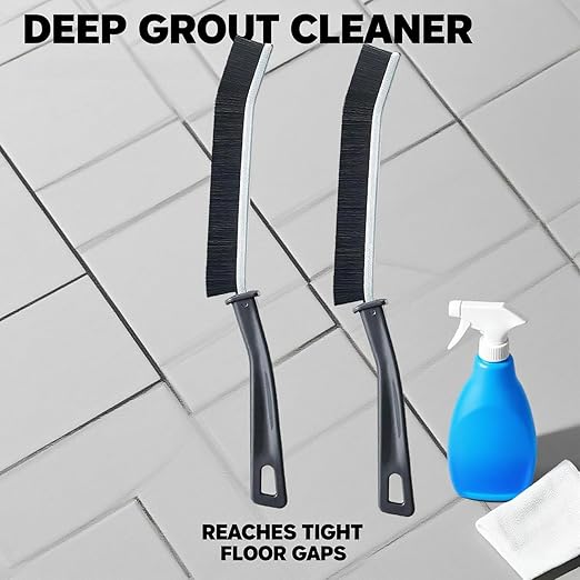 Grout Removal Tool Kit, 2 Tile Grout Saws with 6 Replacement Blades, Hand Grout Saw and 2 Cleaning Blades, 2 Brushes for Tile Gap Cleaning and Repair