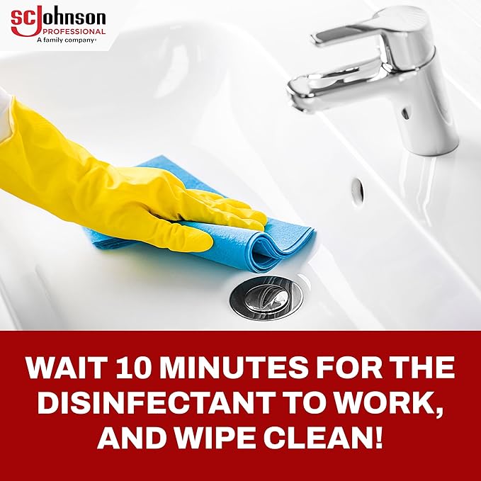 SC Johnson Professional Non-Acid Bowl and Bathroom Cleaner, Disinfectant Cleaner, Soap Scum Remover, 32 fl. oz., 12 Count, for Professional Use Only