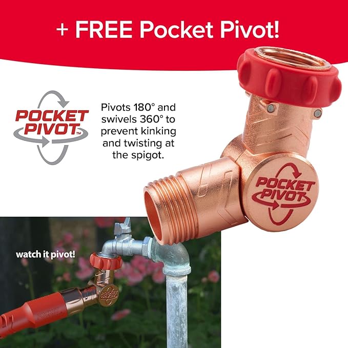 Pocket Hose Copper Head Expandable Garden Hose 100 ft with Pocket Pivot, No Tangles, AS SEEN ON TV, 360° Swivel, Tri-Tex Tubing, Force Field Jacket, Lead-Free, No-Kink, Anti-Burst w/APT