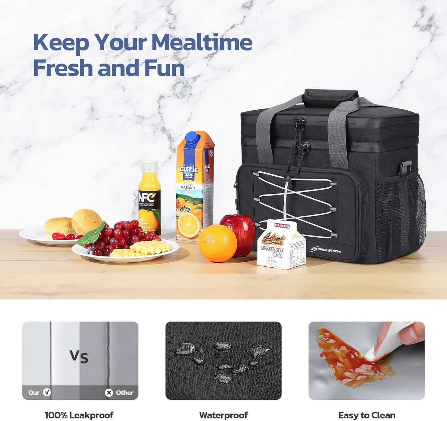 Maelstrom Collapsible Soft Cooler Bag, 24/30/60/75 Cans Beach Cooler, Ice Chest, Leakproof & Portable for Beach, Camping, Road Trips & Grocery Shopping