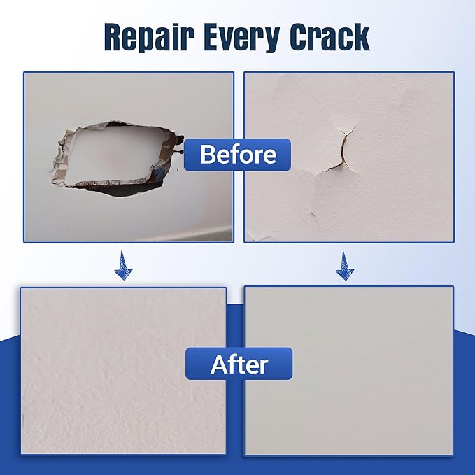 Wall Patch Repair Kit – 8 Multi-Size Aluminum Mesh Patches (2″ 4″ 6″ 8″) with Small & Medium Scrapers & 2 P180 Sandpapers| Drywall Hole Patch Kit for Sheetrock,Plaster & Ceiling Repair Large Value Set