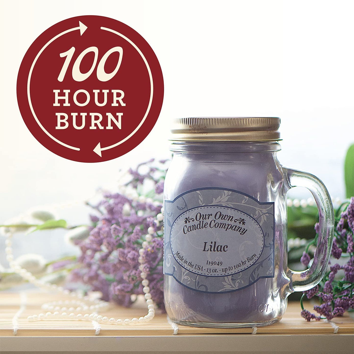 Our Own Candle Company Blood Orange Scented Mason Jar Candle, 100 Hour Burn Time - 13 Ounces