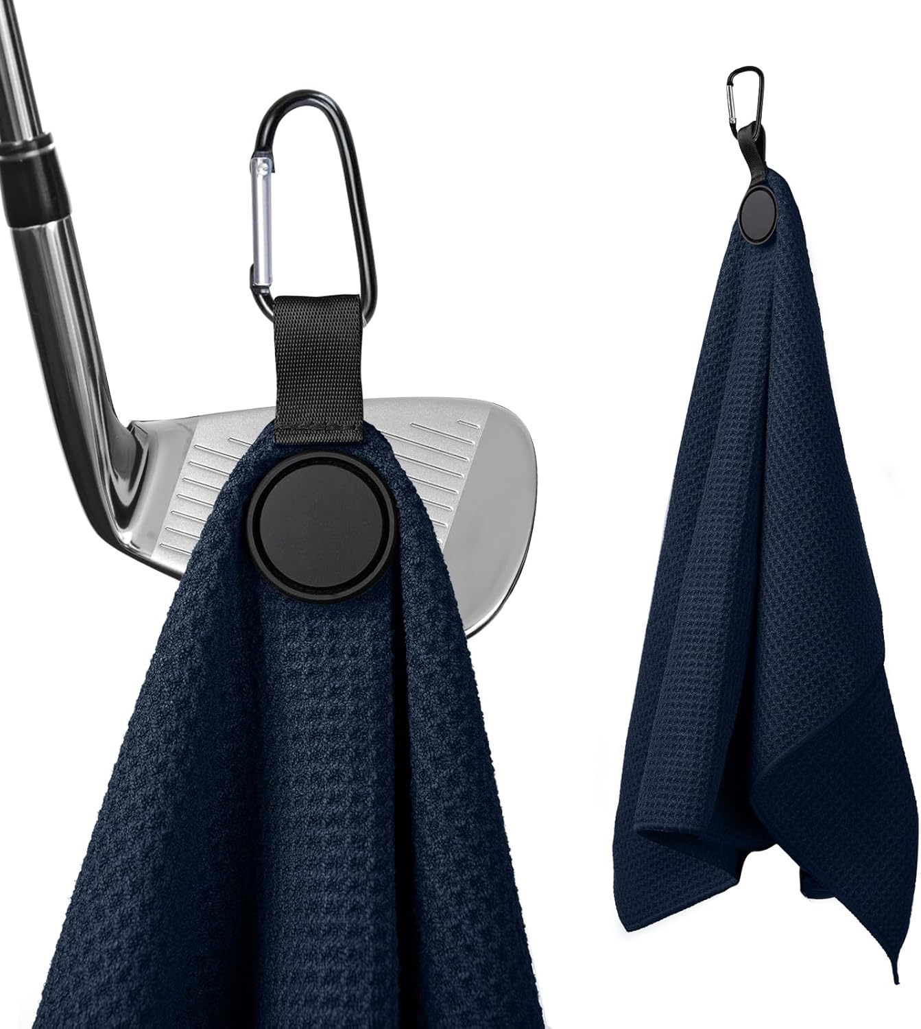 Magnetic Golf Towel, 23.6"x15.7" Golf Cleaning Towel, Premium Ultra-Absorbent Microfiber Golf Towel for Golf Bags, Carts and Clubs, Waffle Weave Pattern