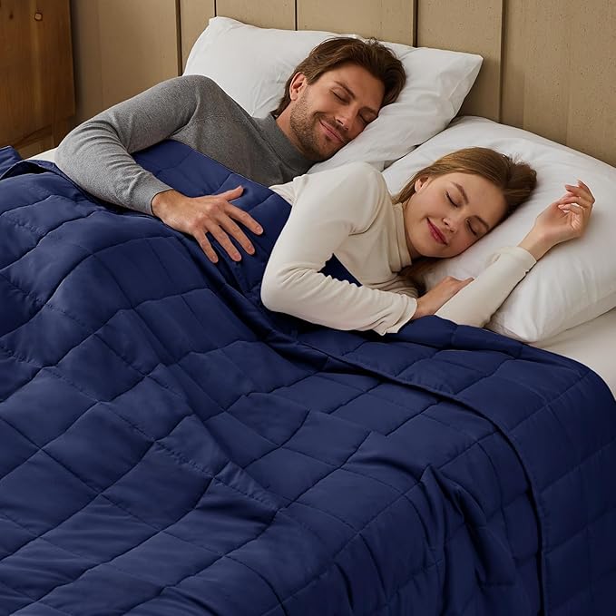 Navy Blue Weighted Blanket for Adults 20lbs, 80"x87", King Size Cooling Heavy Throw Blanket for 130-220lbs, Microfiber Soft Thick Big Blankets Weighted Comforter Gift for Sleeping
