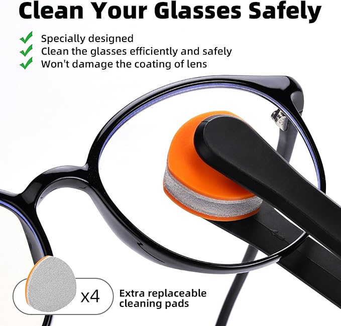 Ordilend Glasses Cleaner Eyeglass Cleaning Kit with 24H Anti Fog Spray for Glasses and Microfiber Cloth, Portable Eyeglass Cleaner Tool Lens Wipes Cleaning kit for Camera Lenses