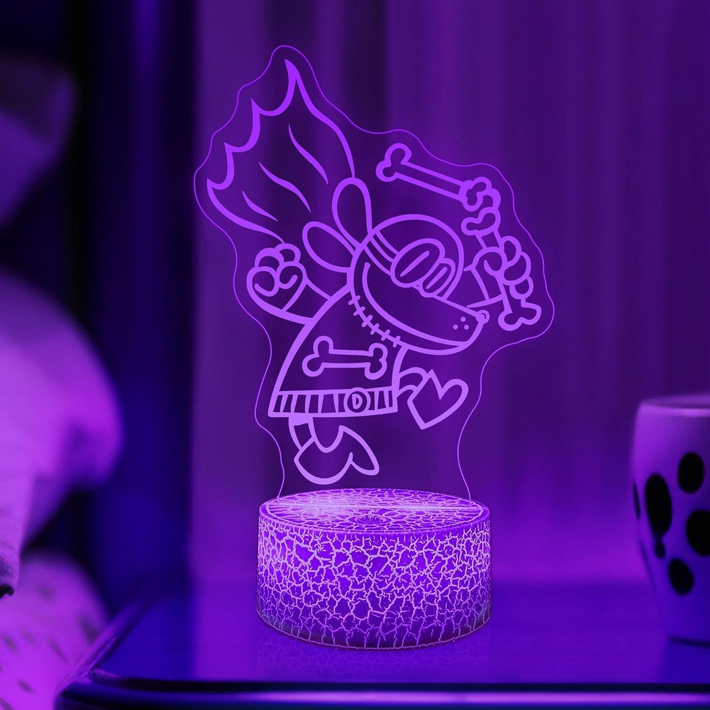 Officially Licensed Dog Man Night Light - The Bark Knight LED Glow Light with Removable 7 Colors Base, Kids Bedroom Decor Bedside Lamp, Night Light for Kids, Christmas Birthday Gifts for Boys & Girls