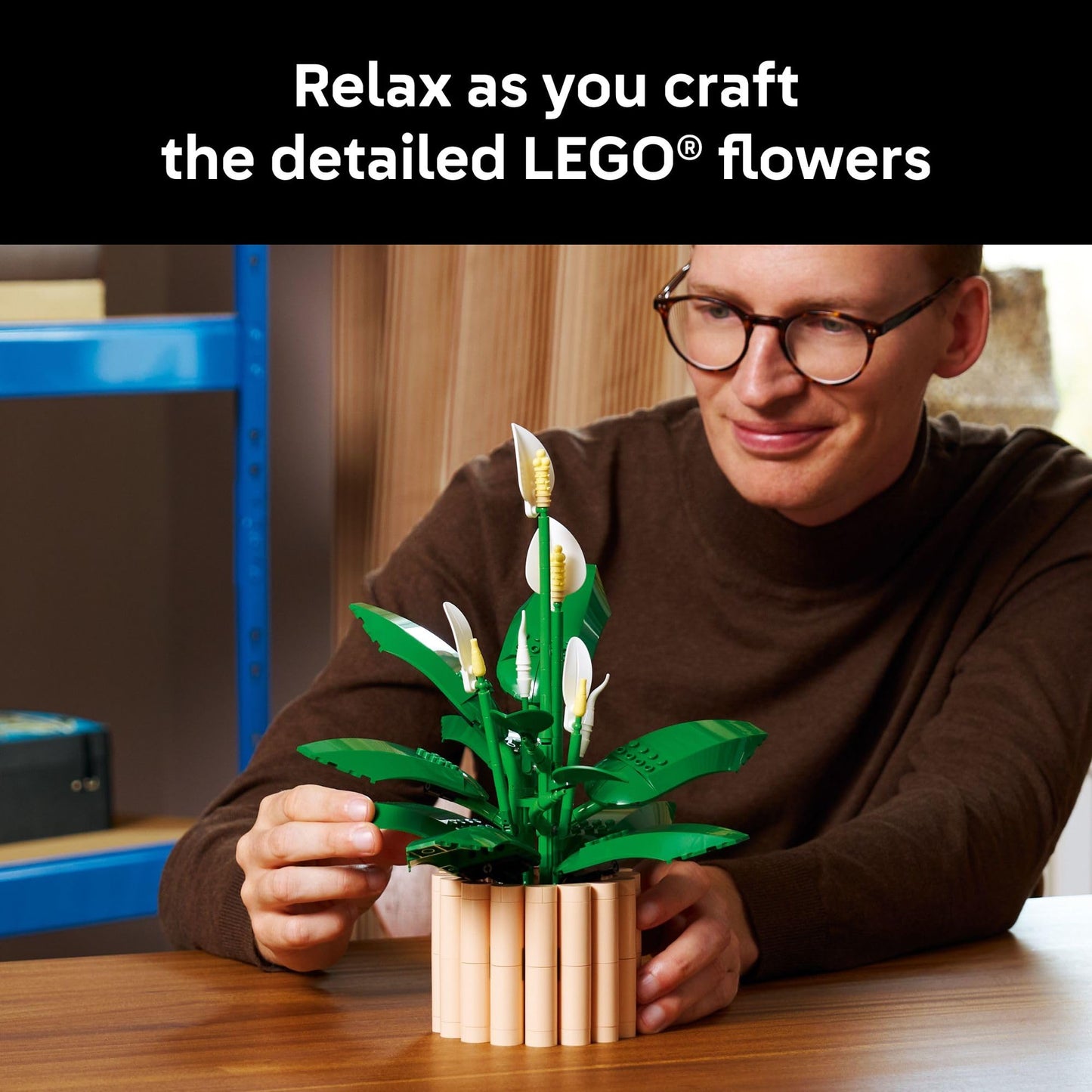 LEGO Botanicals Peace Lily Flower Building Set for Adults - Gifts for Birthdays - DIY Bedroom, Book Shelf & Office Decor for Women & Men, Ages 18+ - Artificial Flowers Crafting Kit - 11504