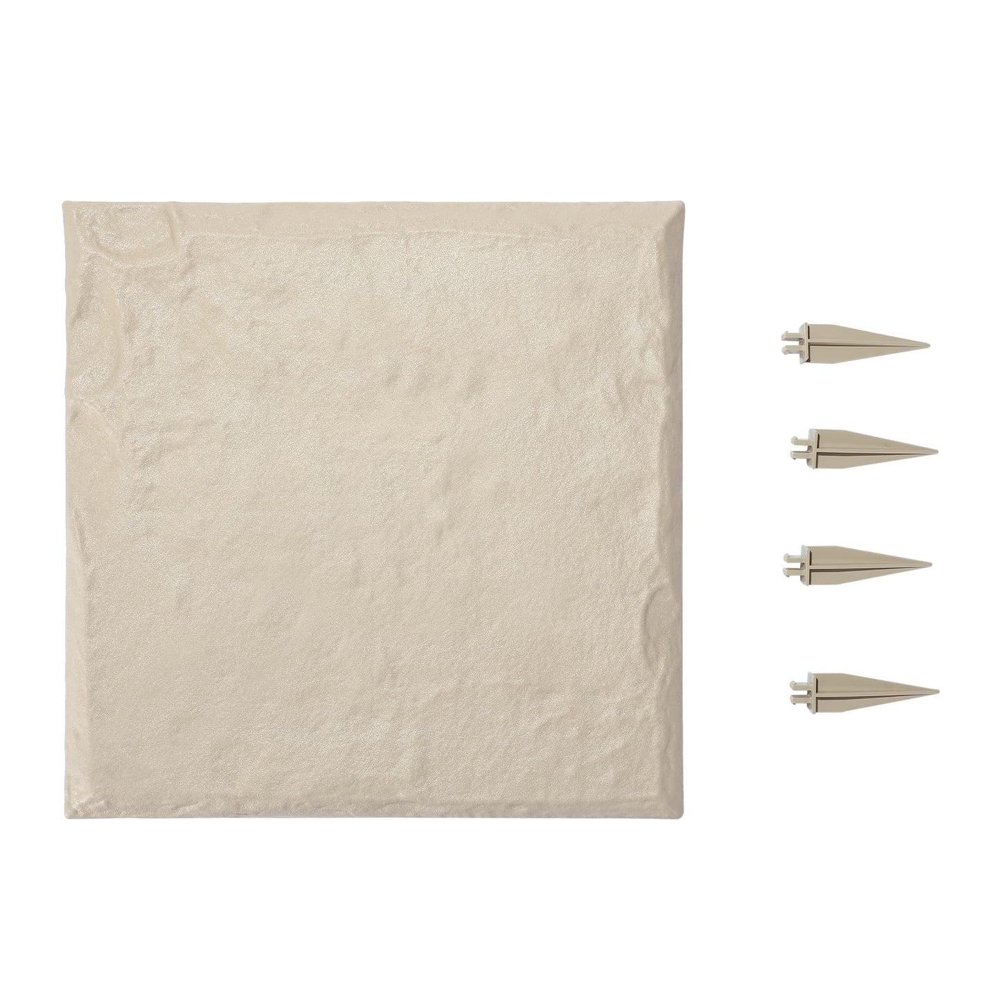VEVOR Garden Stepping Stones, 8Pcs 15.5 x 15.5 in, Decorative Stepping Stones with Stakes, Weather-Resistant Plastic Pathway Pavers, Smooth Surface, Outdoor Walkway for Lawn Patio Landscape, Beige