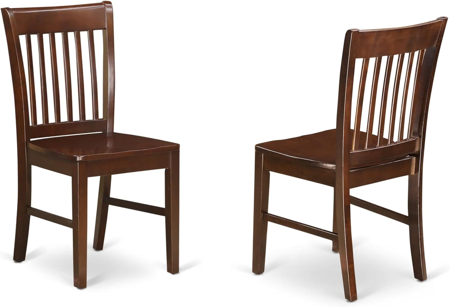 East West Furniture PSNO7-MAH-W 7 Piece Dining Table Set Consist of a Rectangle Dining Room Table with Butterfly Leaf and 6 Wooden Seat Chairs, 32x60 Inch, Mahogany