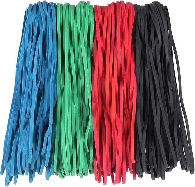 Rubber Bands Garbage Can Bands 140 Pack Trash Can Rubber Bands Fits 8-33 Gallon size #117 Colored Large rubber band Heavy Duty Big Elastic Bands for Office Supplies File Folders Litter Box 7x1/8 inches
