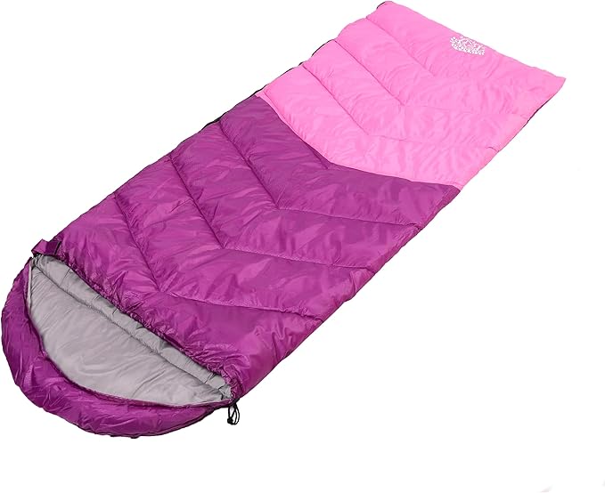 Sleeping Bag 4 Seasons Adults & Kids for Camping Hiking Trips Warm Cool Weather,Lightweight and Waterproof with Compression Bag,Indoors Outdoors Activities