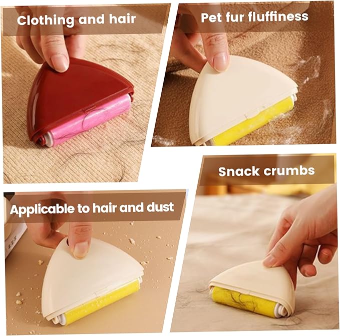 2pcs Reusable Portable Lint Roller for Clothes, Mini Travel Lint Roller with Strong Sticky Surface for Pet Hair, Crumbs, Car Seat, Home & Office Use