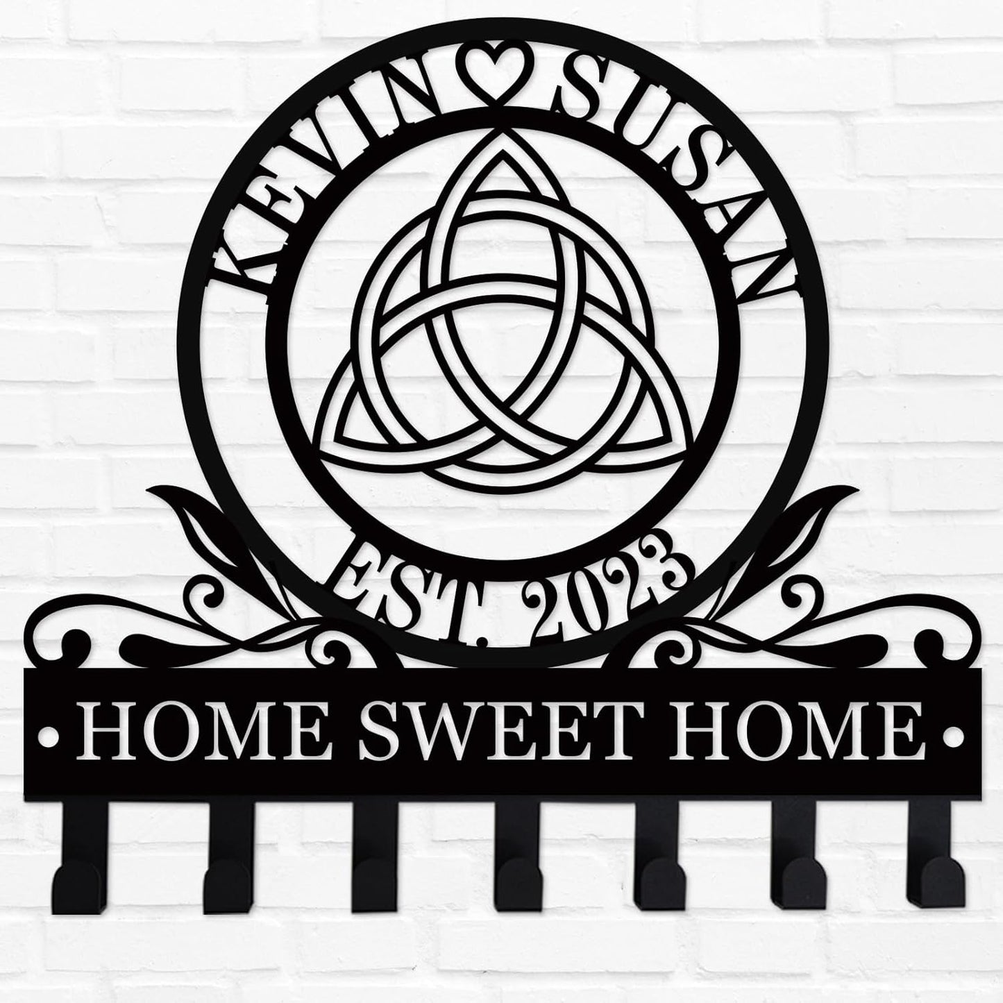 Personalized Celtic Knot Ring Key Holder for Wall, Metal Key Hooks for Wall, Key Holder for Wall Decorative, Personalized Key Holder for Wall